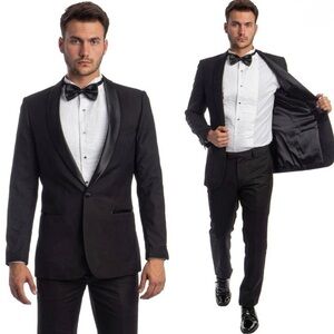 🖤 Savile Row Tailor Classic Black Tuxedo (Two-Piece Set)